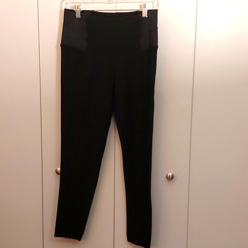 Dynamite black leggings with elastic detail